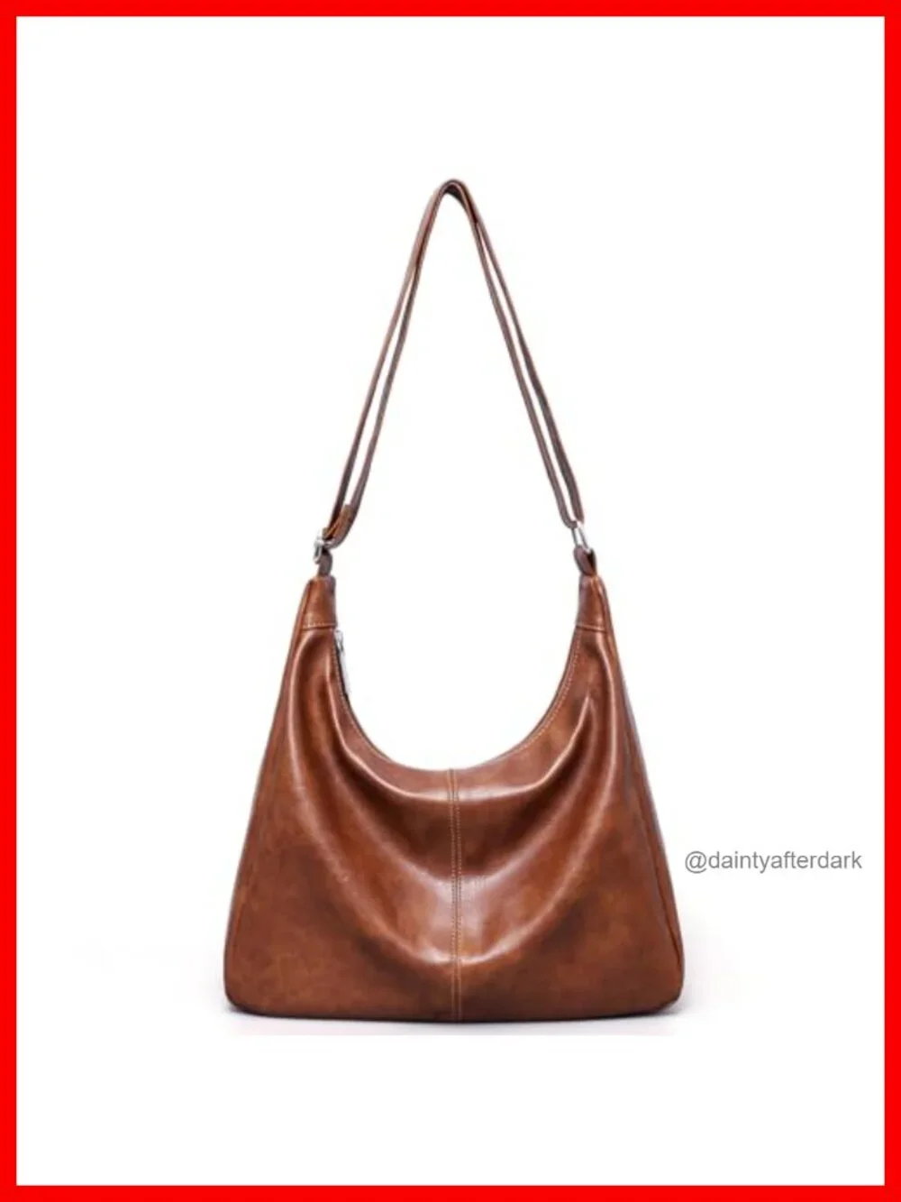 Vegan Leather Hobo Bag Women Slouchy Shoulder Tote Crossbody Adjustable Strap 5